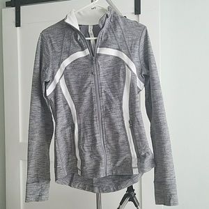 Lululemon Define Jacket Grey and white EUC